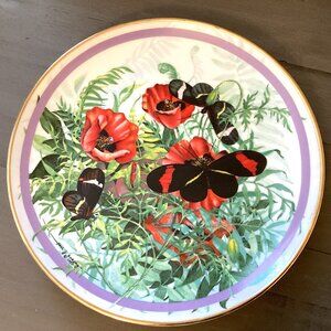Collectible Paul Sweany Plate, 1986 Butterfly Garden Collection, Painted